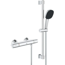 Grohe 34237003 Set de Ducha con Mezclador Termostático, Rociador 3 Chorros, Barra 60cm, Flexo y Acabado Cromo Precio: 218.59000053. SKU: B1G6X54GN6