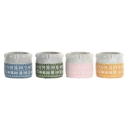 Macetero Urban DKD Home Decor Verde Rosa 13 x 11 x 13 cm (4 Unidades)