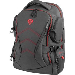 GENESIS Pallad 550 Mochila Gaming para Portátiles 17.3 pulgadas, Negro Rojo, Resistente al Agua y Golpes, con Múltiples Compartimentos