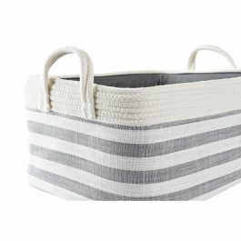 Cesta Basicos DKD Home Decor Gris Blanco 30 x 23 x 40 cm Set de 2