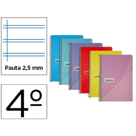 Papercop Cuaderno Espiral Cuarto Tapa Plástico 80 Hojas 90 Gr Pauta 2,5 mm Con Margen Colores Surtidos Precio: 12.50000059. SKU: B13788BTE3
