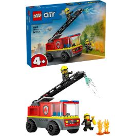 LEGO 60463 Camión de Bomberos con Escalera City Set de Construcción con 2 Minifiguras, Extintor y Llamas para Niños