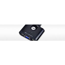 Aten CS22U-AT Interruptor KVM USB 2 Puertos VGA Negro - Controla 2 Computadoras, Resolución 2048x1536