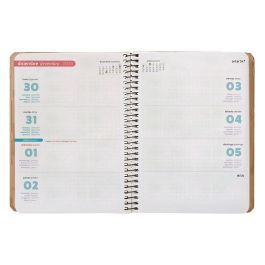 Agenda Espiral Antartik Pattern A6+ 2025 Semana Vista Color Rosa Nude Papel 80 gr