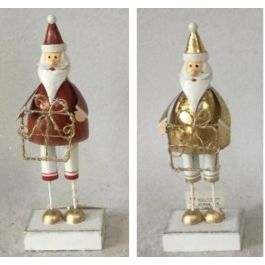 Figura Navidad Tradicional DKD Home Decor Rojo Dorado 4 x 20 x 7 cm (4 Unidades) Precio: 28.78999948. SKU: B17D45RG23