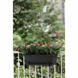 Elho Balconera Barcelona 40 Antracita Rectangular Plástico para Balcón 39,5x19,5x15,6cm 8 L sin Reserva de Agua