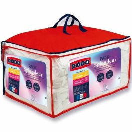 Dodo Splendor Pack Edredón 220x240 cm y 2 Almohadas 60x60 cm Relleno 100% Poliéster 300 g/m² Tacto Piel Melocotón Blanco
