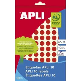 Etiquetas Adh.Manuales Bolsa Apli Color Rojo 8H Redondas Ø 10 Mm 1.008 Uds.(02732) (Set de 10) Precio: 16.94999944. SKU: B1889A3VW8