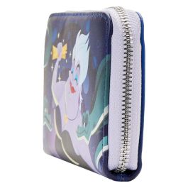 Loungefly Cartera Úrsula La Sirenita Disney con Cremallera, Brilla en la Oscuridad y Herrajes Plateados 15x9.37cm