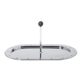 Alessi Bandeja para servir té en acero inoxidable 18/10 diseñada por Michael Graves