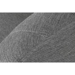 DKD Home Decor Sofá Scandi de Poliéster, Metal y Madera, Gris/Negro, 129x75x73 cm - Desenfundable, Asiento 47 cm