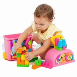 Carrito maleta trolley rosa con 20 bloques.