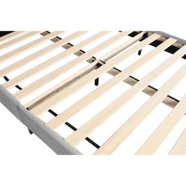 DKD Home Decor Cama Urban de Poliéster y Madera Gris Claro 150x200 (para colchón) 219x108x177 cm (cama)