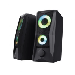 Trust Gaming Altavoces 2.0 GXT 606 JAVV 12W Negros con LED RGB, Referencia 25108