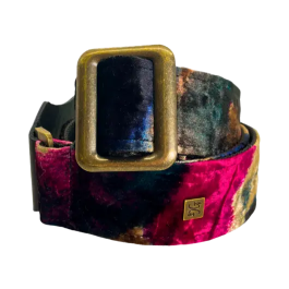 GETM Correa Guitarra Bajo The Jd Magenta Polipiel Piel Terciopelo Estampado Acuarela Ajustable 165cm