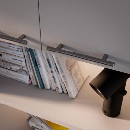 Emuca Lote de 10 tiradores para mueble Orlando, L210mm, intereje 160mm, Acero, Níquel satinado