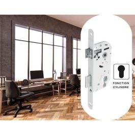 Yale Y50R-A40/B Cerradura empotrable con orificio para cilindro, Eje 40 mm, Caja 135 mm, Pestillo reversible, Cabeza redonda - Blanco
