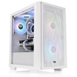 Thermaltake Versa H16 TG ARGB - Micro Torre PC Blanca con 2 Ventiladores 120mm Frontales y 1 Trasero, Soporte para Discos 2.5"/3.5"