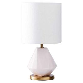 Lampara Sobremesa DKD Home Decor Blanco Dorado 20 x 37 x 20 cm