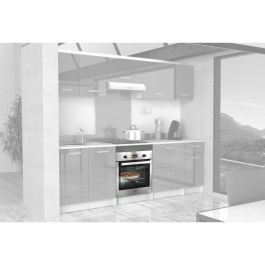 START Mueble bajo de cocina para horno de 60 cm con encimera incluida - Gris brillante