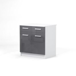 START Base de cocina L 80 cm con encimera incluida - Gris brillante START Base de cocina L 80 cm con encimera incluida - Gris brillante