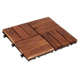 Baldosa de Madera Acacia Ibergarden 30x30 cm - Marrón (6 Unidades) Baldosa de Madera Acacia Ibergarden 30x30 cm - Marrón (6 Unidades)