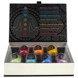 Home Deco Factory Juego 7 Velas Perfumadas Chakra Lila Azul Celeste Verde Amarillo Naranja Rojo Vasito Vidrio