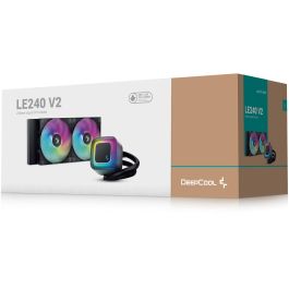DeepCool LE240 V2 Refrigeración Líquida Todo en Uno para CPU, 2 Ventiladores de 12cm, Sockets LGA 1700/AM5/AM4, Negro