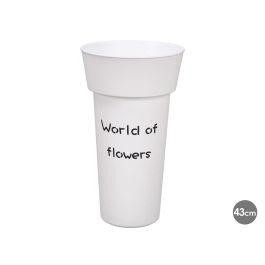 Giftdecor Jarrón Florista Blanco de Plástico, Alto 43 cm, Ancho 25 cm, Base 14 cm (12 Unidades) Precio: 58.49999947. SKU: B1E6ZKLMZK
