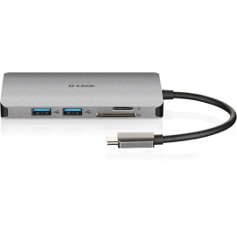 D-Link Hub USB-C DUB-M810 8 Puertos con HDMI 4K, 3x USB 3.0, SD/microSD, Gigabit Ethernet, Suministro de Energía 100W, Gris Aluminio Precio: 57.79000051. SKU: S0439253