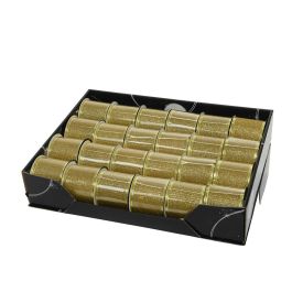 Decoris Lazo con purpurina dorado, Cinta decorativa navideña Oro 6,3 x 270 cm