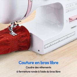 Máquina de coser - MEDION - SM 60 - 62W - 24 puntadas + puntadas dobles - 700 rpm - LED - Rosa Máquina de coser - MEDION - SM 60 - 62W - 24 puntadas + puntadas dobles - 700 rpm - LED - Rosa