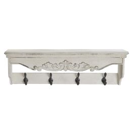 Perchero Pared Vintage DKD Home Decor Blanco 18 x 25 x 85 cm