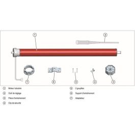 Superrollo SR20215 Motor para Persiana Enrollable con Cable, Diámetro 60 mm, 10 Nm, soporta cortinas de hasta 22 kg