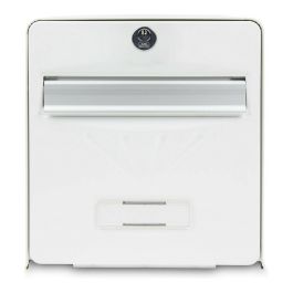 Burg Wachter Buzón de Correo de Acero Galvanizado con 2 Puertas, Blanco, Anticorrosión, Poste Antirrobo de 37kg, para Exterior