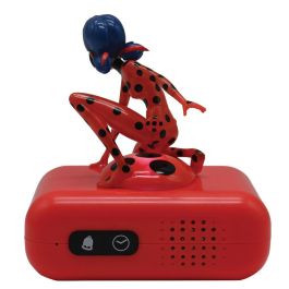 LEXIBOOK Reloj Despertador Luz Nocturna 3D Prodigiosa Ladybug con Sonidos, Melodías y Pantalla LCD Retroiluminada