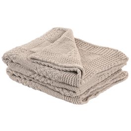 DKD Home Decor 2c25 Manta Sofá Urban Beige de Punto Poliéster 170x130 cm (Pack 2 Unidades)