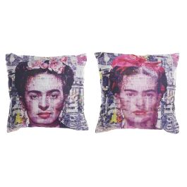 DKD Home Decor Juego de 4 Cojines Decorativos Modernos Multicolor Poliester 45x45x10 cm con Cremallera, diseño Frida Precio: 30.19434. SKU: B16A344624