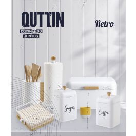 Quttin Panera de Metal Retro 30.5 x 20.7 x 15.1 cm para Almacenamiento de Pan (4 Unidades)