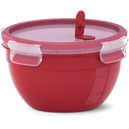 Emsa N10605 Mikrowellendose Clip & Micro con Válvula para Microondas, Color Rojo/Transparente