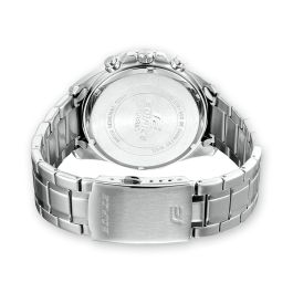 Casio EFR-552D-1A2VUEF Reloj Hombre Cuarzo Acero Brazalete Plata Esfera Negra y Azul Cronómetro Sumergible 10 ATM