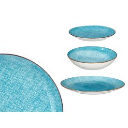 Vajilla Porcelana 12 Piezas Azul Vessia - Cerámica, Ø24 cm Plato Llano, Ø21.5 cm Plato Hondo, Ø19 cm Plato Postre (Set de 2) Precio: 39.49999988. SKU: B14Q2ABXGG