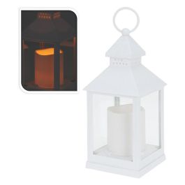 Farol con vela de led función fija luz cálida interior blanco 10,5 x 10,5 x 23 cm Precio: 6.50000021. SKU: B1JFM2ZKMA