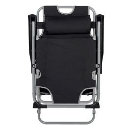 Tumbona reclinable Aktive Negro 177 x 34 x 47 cm Tumbona reclinable Aktive Negro 177 x 34 x 47 cm