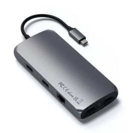 Satechi Adaptador Multiport MX USB-C con Dual 4K HDMI, 100W PD, Gigabit Ethernet, USB-C, 2 x USB-A 3.0, Lector SD y Audio Jack