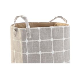 DKD Home Decor Cesta Basicos Gris Beige 35 x 55 x 35 cm (4 Unidades)
