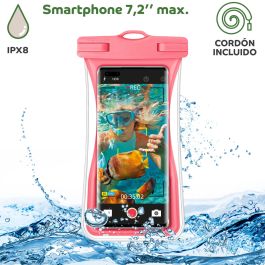 myway funda acuática universal Floating IPx8 hasta 7,2" rosa
