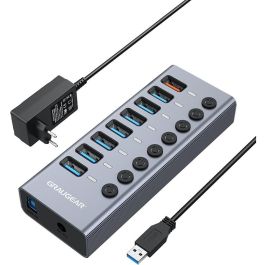 GRAUGEAR G-HUB71-A Hub USB 3.0 con 7 Puertos y 1 Puerto de Carga Rápida, 5000 Mbit/s, Aluminio, Cable 1m Precio: 83.94999965. SKU: B1KD87L7N8