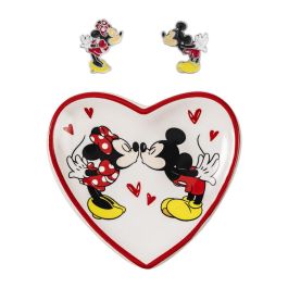PEERS HARDY Pendientes de plata chapada y plato Disney Mickey & Minnie para bisutería
