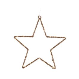Lumineo Estrella LED Decorativa Dorada Luz Cálida Interior 38x38 cm con Temporizador